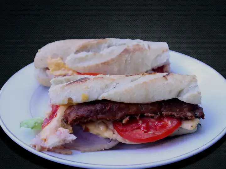 seekh kebab and cheese sandwich