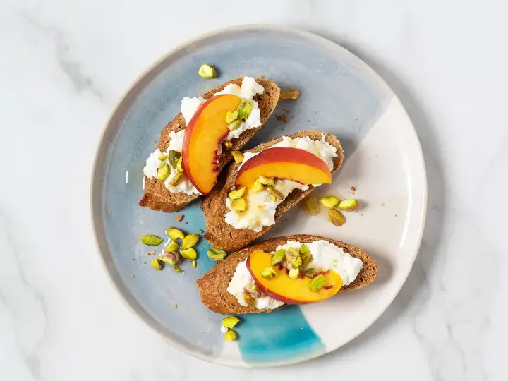 Pistachio &amp; Peach Toast