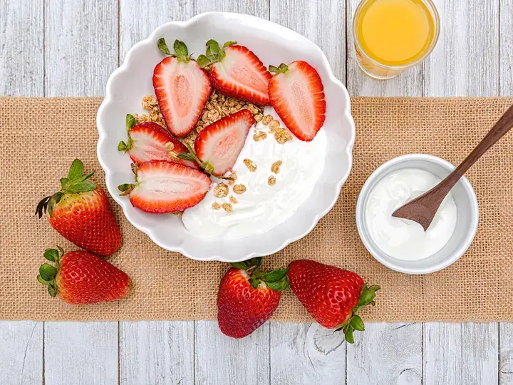 Greek Yogurt with strawberries