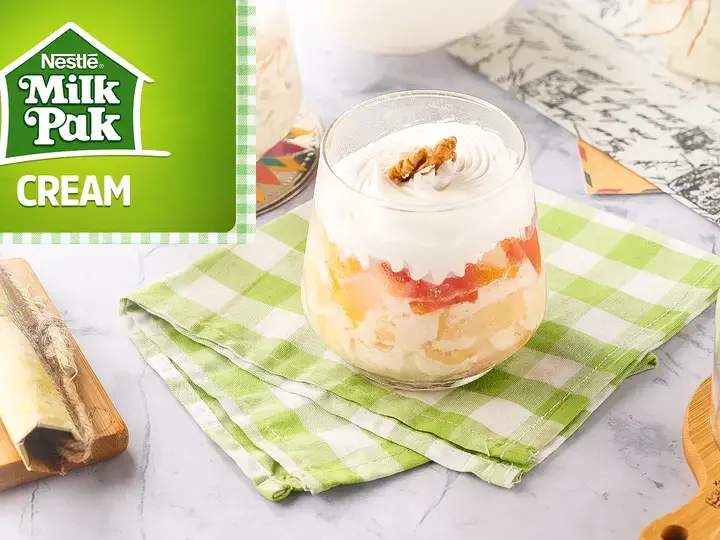 creamy mixed fruit dessert