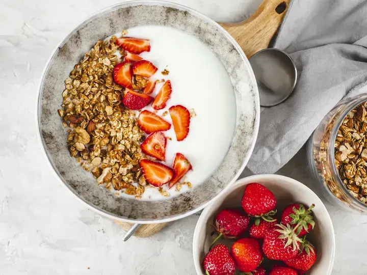 coconut and strawberry bowl