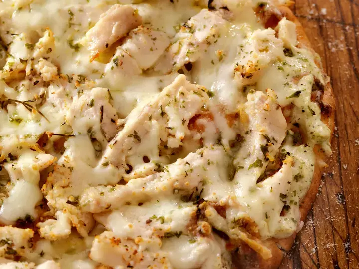 Spinach Alfredo French Bread Pizza