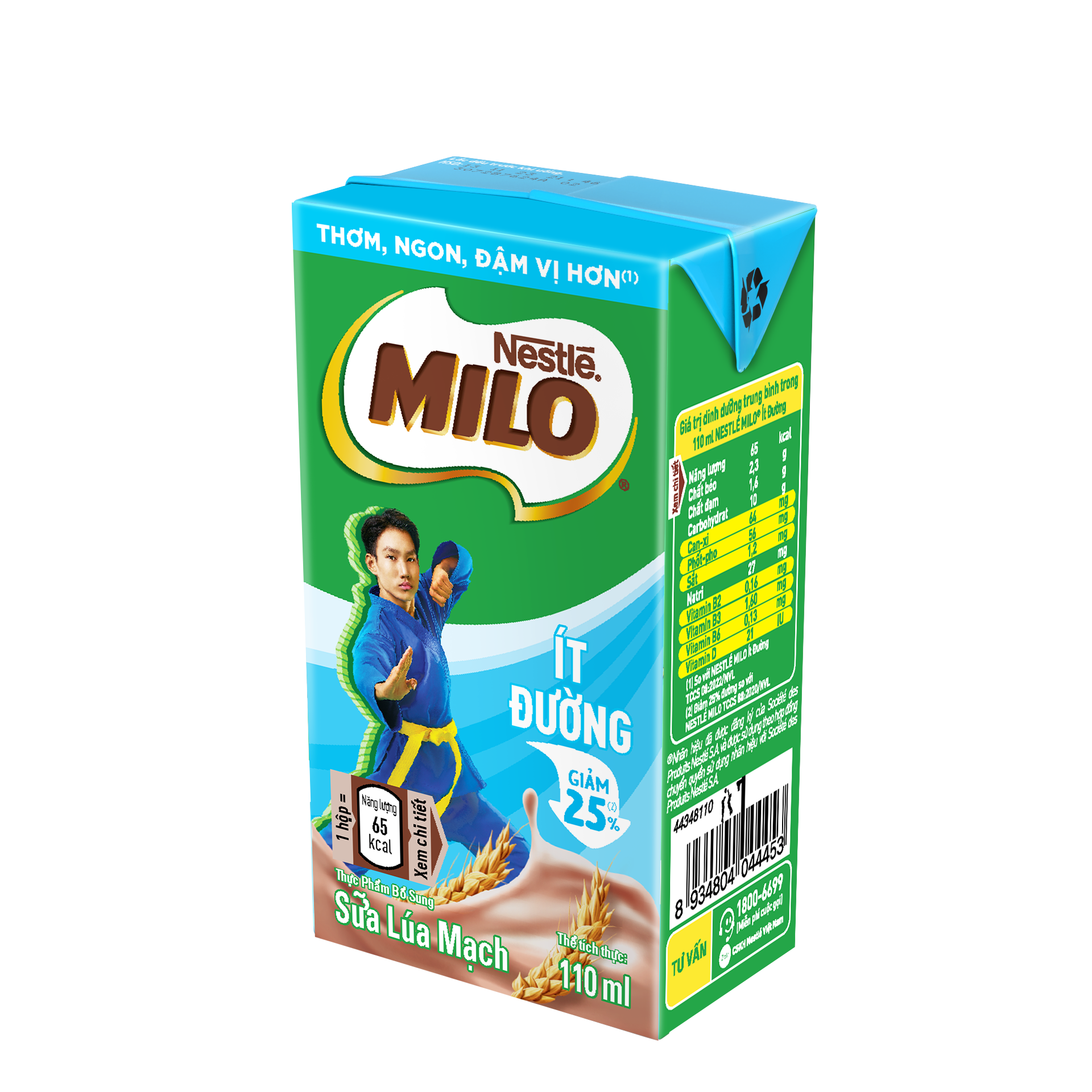 MILO HỘP ÍT ĐƯỜNG 110ML*