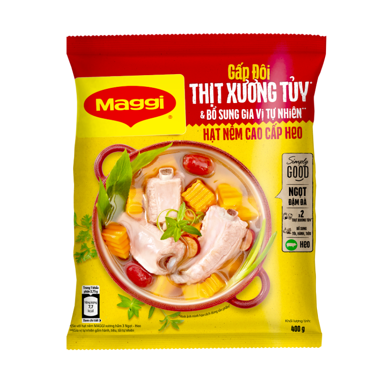 Hạt nêm MAGGI Cao cấp Gấp đôi Thịt Xương Tủy - 400 G