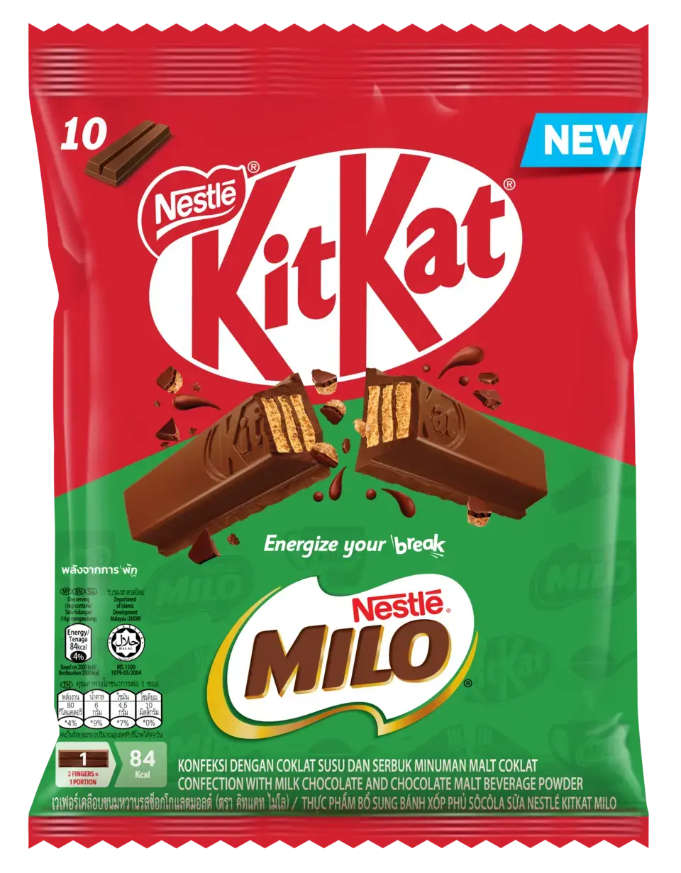 Thực phẩm bổ sung Bánh xốp sô cô la sữa Nestlé KitKat MILO
