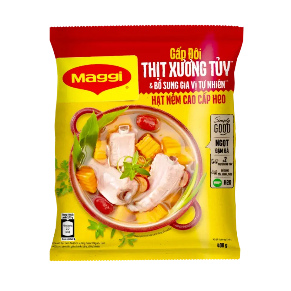 Hạt nêm MAGGI Cao cấp Gấp đôi Thịt Xương Tủy - 400 G