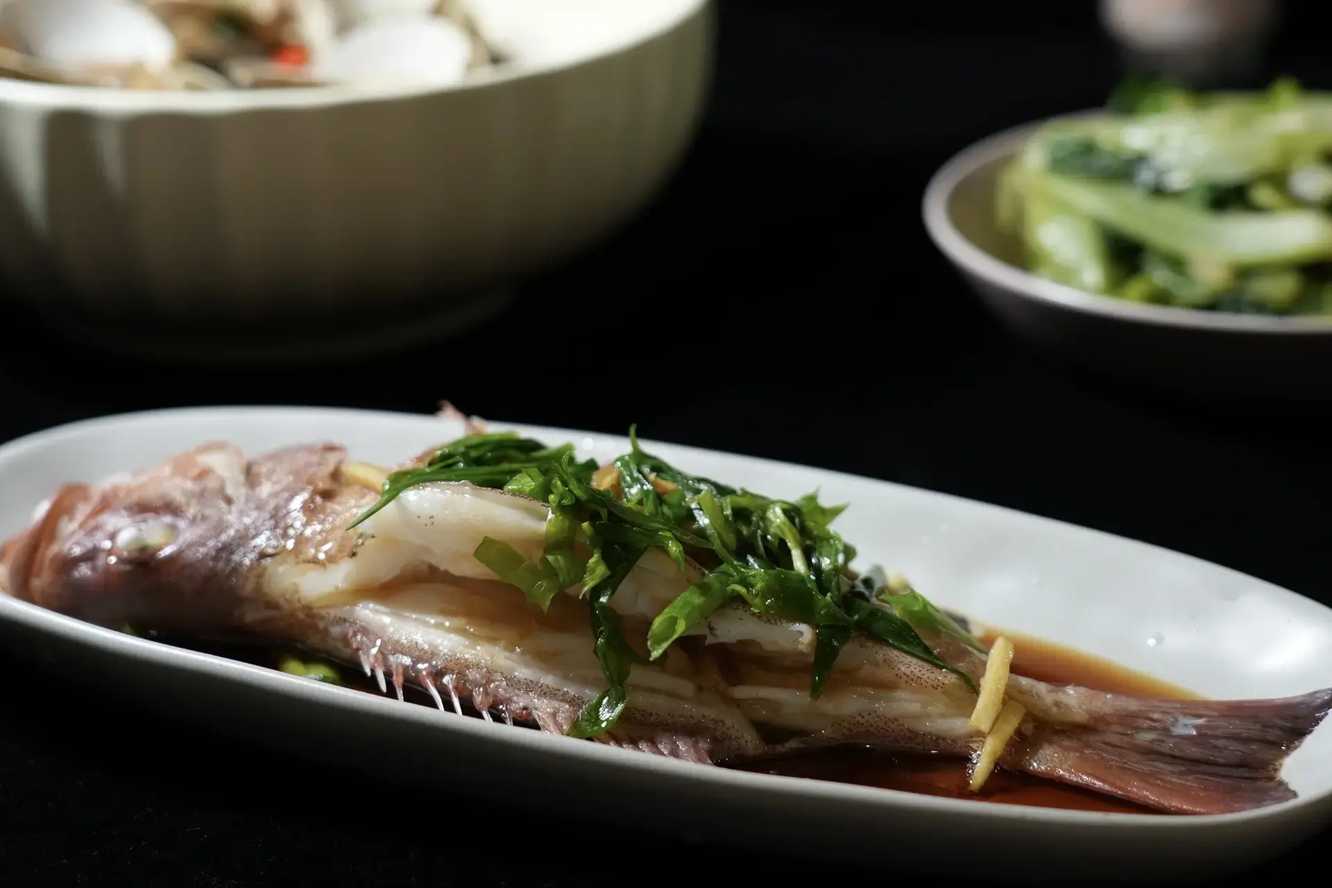 Cá Diêu Hồng Hấp Dầu Hào  Bào Ngư Maggi