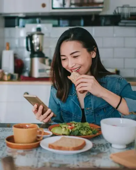 Looking at the phone